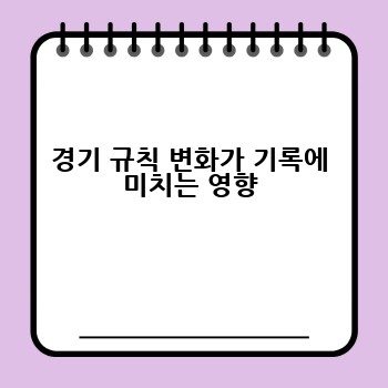 경기 규칙 변화가 기록에 미치는 영향