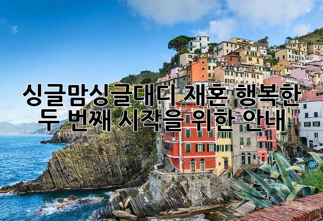 싱글맘/싱글대디 재혼: 행복한 두 번째 시작을 위한 안내