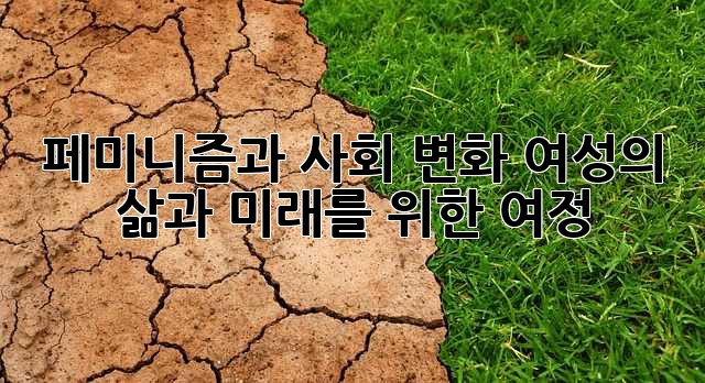 페미니즘과 사회 변화: 여성의 삶과 미래를 위한 여정