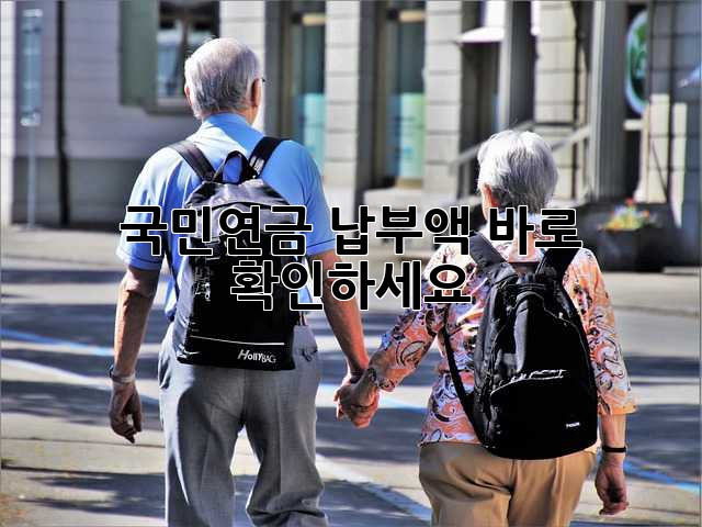 국민연금 납부액 바로 확인하세요!