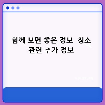 함께 보면 좋은 정보  청소 관련 추가 정보