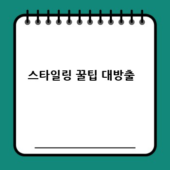 스타일링 꿀팁 대방출 